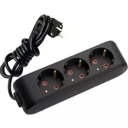 VİKO 90133303 SİYAH ÜÇLÜ PRİZ 3 METRE